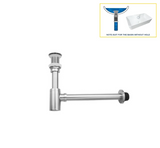 PureDrain Premium Ablaufventil Waschbecken-Abflussset – Geruchsdichter Siphon | Zuverlässiger Geruchsschutz im Bad | Massives korrosionsbeständiges Messing