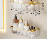 CrystalCorner Premium Acryl Eckregal Selbstklebend Transparent – Bohrfreies Badezimmer Wandregal | Platzsparender Organizer für Dusche, Kosmetik & Pflegeprodukte | Modernes Badzubehör