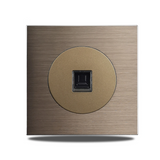 SmartConnect Wandsteckdose Aluminium Braun – Schuko Steckdose mit USB & LAN | Unterputz Anschlussdose | Modernes Design