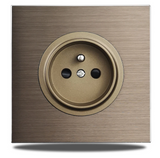 SmartConnect Wandsteckdose Aluminium Braun – Schuko Steckdose mit USB & LAN | Unterputz Anschlussdose | Modernes Design