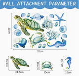 OceanDream Premium Meerestiere Wandtattoos Kinderzimmer & Bad PVC – Selbstklebende Unterwasser Wandaufkleber mit Delfin, Schildkröte & Fisch | Kreative Kinder Wanddeko rückstandslos entfernbar | Fantasievolle Raumgestaltung