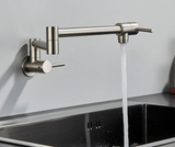Designer Wand Wasserhahn Küche Goldoptik – Kaltwasserarmatur | Schwenkbarer Hahn | Platzsparend & Elegant