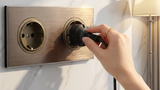 SmartConnect Wandsteckdose Aluminium Braun – Schuko Steckdose mit USB & LAN | Unterputz Anschlussdose | Modernes Design