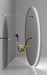 LumiVanta Runder intelligenter LED-Badezimmerspiegel mit Antibeschlag-Funktion – berührungsgesteuerter Lichtspiegel für Badezimmer | dimmbar, 3 Lichtfarben | modernes Premium-Design