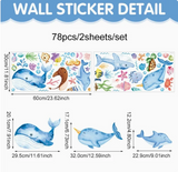 OceanDream Premium Meerestiere Wandtattoos Kinderzimmer & Bad PVC – Selbstklebende Unterwasser Wandaufkleber mit Delfin, Schildkröte & Fisch | Kreative Kinder Wanddeko rückstandslos entfernbar | Fantasievolle Raumgestaltung