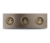 SmartConnect Wandsteckdose Aluminium Braun – Schuko Steckdose mit USB & LAN | Unterputz Anschlussdose | Modernes Design