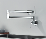 Designer Wand Wasserhahn Küche Goldoptik – Kaltwasserarmatur | Schwenkbarer Hahn | Platzsparend & Elegant