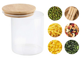 NaturGlas Küchenbehälter Set – Vorratsgläser mit Holzdeckel | Luftdichtes Aufbewahrungssystem | Modernes Küchendesign