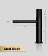 AquaNero Lavaboarmatur – Schwarze Designarmatur aus Messing | Eleganter Warm- und Kaltwassermischer | Premium Lavabomischer mit Keramikkartusche