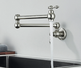 Designer Wand Wasserhahn Küche Goldoptik – Kaltwasserarmatur | Schwenkbarer Hahn | Platzsparend & Elegant