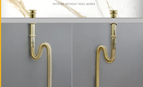 FlexiFlow Premium Universal Ablaufventil Waschbecken Pop-Up System – Teleskopischer Geruchsverschluss für Küche & Bad | Flexibles höhenverstellbares Messing-Abflussset | Anti-Geruch Technologie