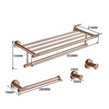 AURORA VIVÉRA Roségold Badset – 6-teiliges Badezimmer Zubehör Set | Gebürstetes Design | Komplett & Langlebig