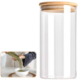 NaturGlas Küchenbehälter Set – Vorratsgläser mit Holzdeckel | Luftdichtes Aufbewahrungssystem | Modernes Küchendesign