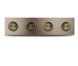 SmartConnect Wandsteckdose Aluminium Braun – Schuko Steckdose mit USB & LAN | Unterputz Anschlussdose | Modernes Design