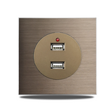 SmartConnect Wandsteckdose Aluminium Braun – Schuko Steckdose mit USB & LAN | Unterputz Anschlussdose | Modernes Design