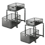Unterspülen Regal Ausziehbar 2 Stufen – Küchenschrank Organizer | Gewürzkorb | Platzsparendes Stahlregal