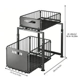 Unterspülen Regal Ausziehbar 2 Stufen – Küchenschrank Organizer | Gewürzkorb | Platzsparendes Stahlregal