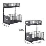 Unterspülen Regal Ausziehbar 2 Stufen – Küchenschrank Organizer | Gewürzkorb | Platzsparendes Stahlregal