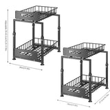 Unterspülen Regal Ausziehbar 2 Stufen – Küchenschrank Organizer | Gewürzkorb | Platzsparendes Stahlregal