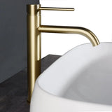 LuxTall Waschbeckenarmatur Gold – Edelstahl Wasserhahn Hoch | Gebürstetes Finish | Einhebel Mischbatterie