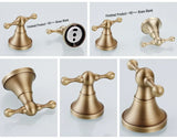 HeritageBronze Premium Badaccessoire Set Antik Messing 3-teilig – Wandmontiertes Badezimmer-Set mit Toilettenpapierhalter, Handtuchring & Haken | Klassisches Vintage Design in Bronze-Finish | Langlebiges Metalllegierungs-Accessoire-Set