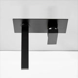 ElegoWall Waschbeckenarmatur Schwarz – Wand Wasserhahn Messing | Minimalistisches Bad Design | Warm Kalt Mischer