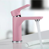 Auralis Premium Waschtischarmatur Einhebel Messing Farbdesign Warm- und Kaltwasser Einloch – Moderne Badezimmerarmatur in Rosa, Weiß oder Schwarz | Stilvoller Design Wasserhahn | Kratzfeste Lackoberfläche & langlebige Qualität