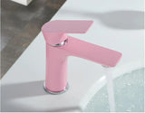Auralis Premium Waschtischarmatur Einhebel Messing Farbdesign Warm- und Kaltwasser Einloch – Moderne Badezimmerarmatur in Rosa, Weiß oder Schwarz | Stilvoller Design Wasserhahn | Kratzfeste Lackoberfläche & langlebige Qualität
