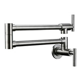 ChefLine Wandfüllarmatur – Klappbare Topfbefüllarmatur aus Messing | Schwenkbarer Küchenwasserhahn | Platzsparende Wandarmatur mit Keramikventil