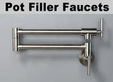 ChefLine Wandfüllarmatur – Klappbare Topfbefüllarmatur aus Messing | Schwenkbarer Küchenwasserhahn | Platzsparende Wandarmatur mit Keramikventil