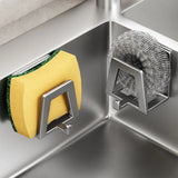 SteelGrip Premium Schwammhalter Edelstahl 304 Selbstklebend Wandorganizer ohne Bohren – Multifunktionaler Küchen- & Badhalter | Rostfrei, Modern & Platzsparend | Hygienische Aufbewahrungslösung