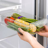 CoolStack Kühlschrank-Schiebebox mit Unterregal-System – Transparente Frischhalte- und Ordnungsbox für Obst, Gemüse & Eier | Platzsparender Kühlschrank-Organizer mit Auszugsschublade