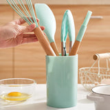 CookMaster Pro Küchenutensilien-Set – 12-teiliges Silikon-Kochset mit Holzgriffen | hitzebeständige Küchenhelfer | stilvolle Premium-Küchenausstattung