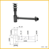 PureDrain Premium Ablaufventil Waschbecken-Abflussset – Geruchsdichter Siphon | Zuverlässiger Geruchsschutz im Bad | Massives korrosionsbeständiges Messing