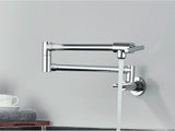 Designer Wand Wasserhahn Küche Goldoptik – Kaltwasserarmatur | Schwenkbarer Hahn | Platzsparend & Elegant