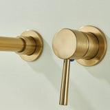 LuxRotate Waschbeckenarmatur Gold – Wand Wasserhahn Messing | 360° Schwenkbar | Minimalistisches Bad Design