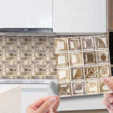 MosaLine Premium 3D Mosaik Wandfliesen Aufkleber 10er Set PVC selbstklebend Küche & Bad – Wasserfeste Design-Wandsticker | Realistischer Fliesenoptik-Effekt für schnelle Raumgestaltung | Rückstandslos entfernbare Dekorfliesen