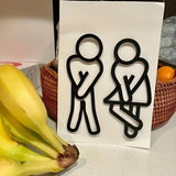 WC-Wegweiser Figurenzeichen – Originelles Toilettenschild für Frauen & Männer | Modernes Acryl-Türzeichen ohne Rahmen | Für Gastronomie, Hotel & Zuhause