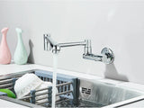 Designer Wand Wasserhahn Küche Goldoptik – Kaltwasserarmatur | Schwenkbarer Hahn | Platzsparend & Elegant