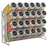 Wand Gewürzregal 4 Ebenen Metall – Küchen Organizer | Vorratshalter | Platzsparendes Regal ohne Gläser