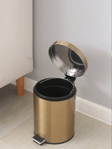 ELEGANZA Roségold Treteimer 3L – Edelstahl Abfalleimer Rund | Platzsparend & Hygienisch | Stilvolles Wohnaccessoire