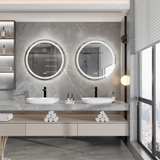 LumiVanta Runder intelligenter LED-Badezimmerspiegel mit Antibeschlag-Funktion – berührungsgesteuerter Lichtspiegel für Badezimmer | dimmbar, 3 Lichtfarben | modernes Premium-Design