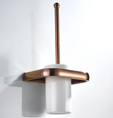 LAVARELLE Roségold WC-Bürstenhalter Wand – Messing Toilettenbürste mit Keramikbecher | Hygienisch & Platzsparend | Elegantes Badzubehör