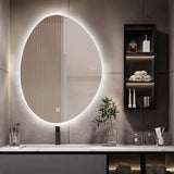 LumoVire LED Badezimmer- und Schminkspiegel unregelmäßige Form mit Touch-Steuerung – beleuchteter Wandspiegel | rahmenloses Design | moderne Smart-Beleuchtung für Bad und Wohnräume