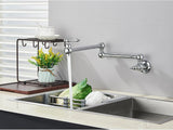Designer Wand Wasserhahn Küche Goldoptik – Kaltwasserarmatur | Schwenkbarer Hahn | Platzsparend & Elegant
