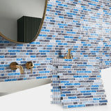 MarbleStyle Premium Marmoroptik Wandaufkleber Schwarz-Weiß Selbstklebend – Wasserfeste Fliesenfolie 1/6/12er Set | Elegante Design-Wandverkleidung für Küche & Bad | Hitzebeständige PVC Fliesensticker