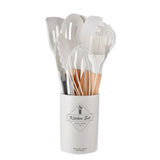 CookMaster Pro Küchenutensilien-Set – 12-teiliges Silikon-Kochset mit Holzgriffen | hitzebeständige Küchenhelfer | stilvolle Premium-Küchenausstattung