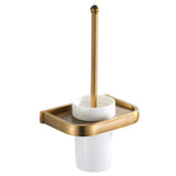 LAVARELLE Roségold WC-Bürstenhalter Wand – Messing Toilettenbürste mit Keramikbecher | Hygienisch & Platzsparend | Elegantes Badzubehör
