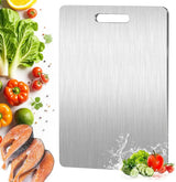 Steelslice Edelstahl-Schneidebrett – doppelseitiges Schneidebrett aus 316 Edelstahl | hygienische Titanbeschichtung | antibakterielles Premium-Küchenbrett