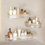 CrystalCorner Premium Acryl Eckregal Selbstklebend Transparent – Bohrfreies Badezimmer Wandregal | Platzsparender Organizer für Dusche, Kosmetik & Pflegeprodukte | Modernes Badzubehör